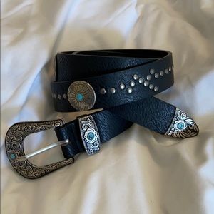Free People Black and Silver Belt